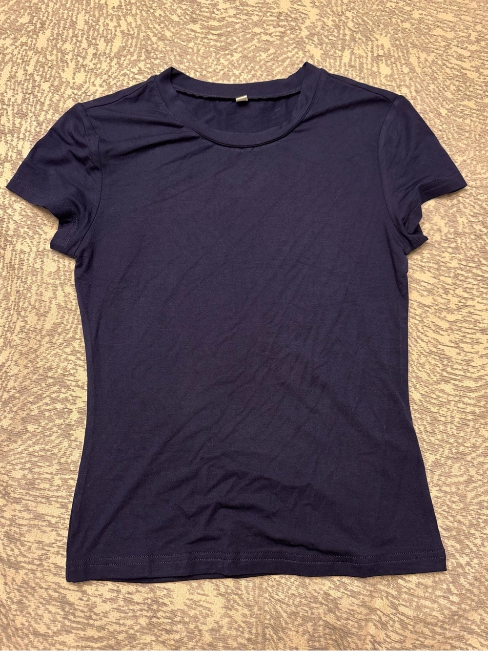 Women's Navy Short-Sleeve Crewneck Tee